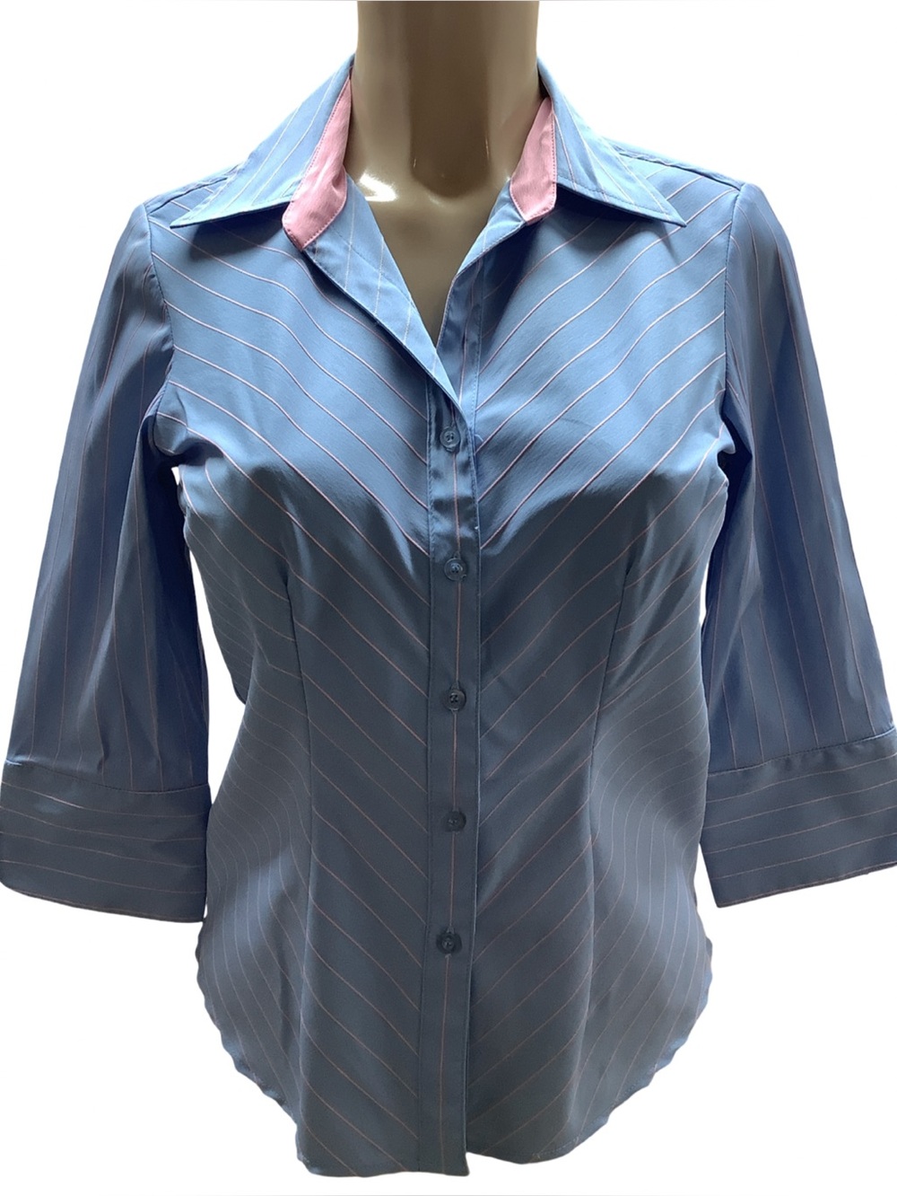 DCC Size Small Petite Vintage Striped 3/4 Sleeve Blouse, Preloved